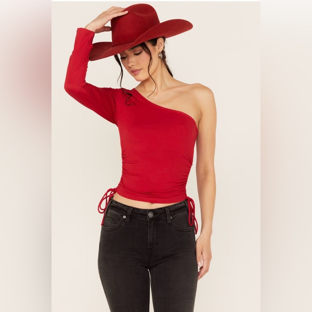 PANHANDLE WOMEN'S LILIANA ONE SHOULDER LONG SLEEVE TOP